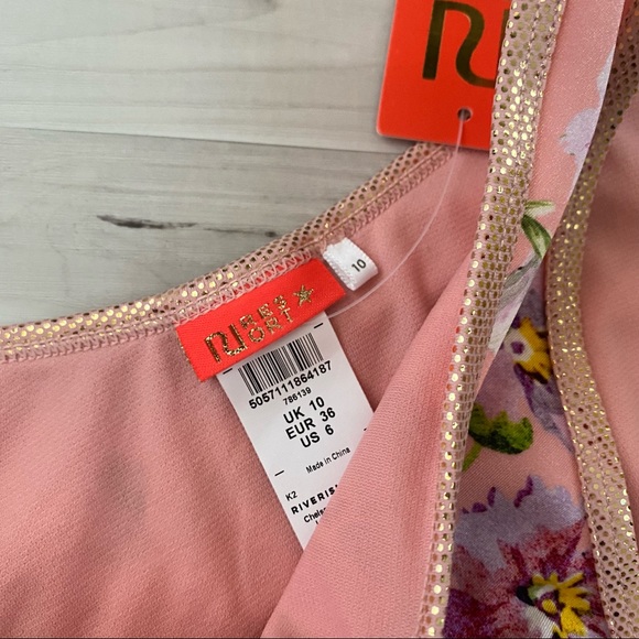 River Island Pink Floral Bikini Bottom - Picture 10 of 12